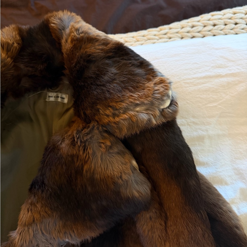 Long Brown Authentic Fur Coat - Picture 5 of 5
